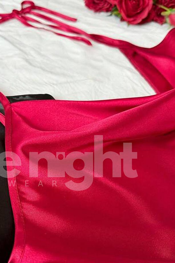 Pijama Takımı Şortlu Gecelik Sabahlık Takımı - 3