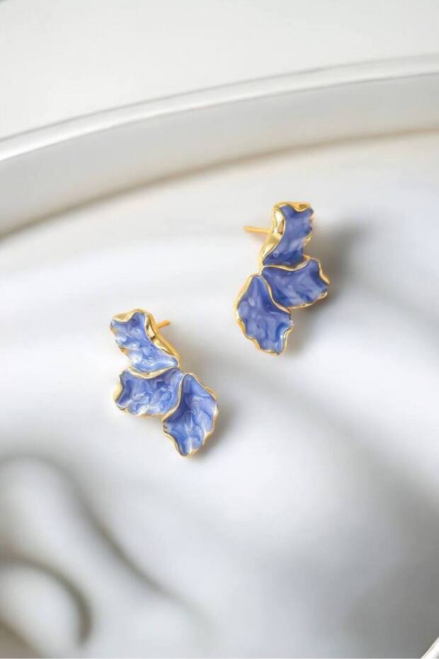 Vintage Bohemian Style - Blue Cloud Smoke Fashion Earrings, 1 Pair