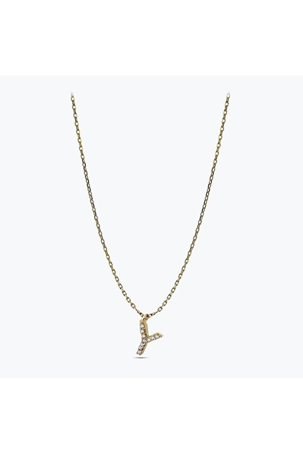 Altın Y Harfi Kolye - 1