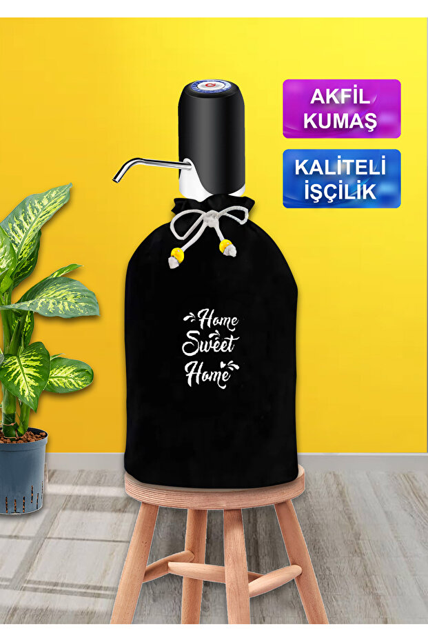 Black Bottle Case Home Sweet Home Printed Black Fabric Bottle Case