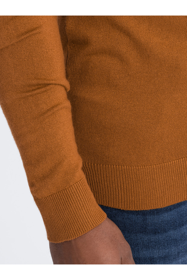 Men's knitted single-color turtleneck with viscose - camel V8 OM-SWTN-0101 XL - 2