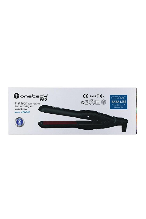 Mini Flat Iron, Ceramic Plates, Digital Display, Healthy Shine, Compact, Black