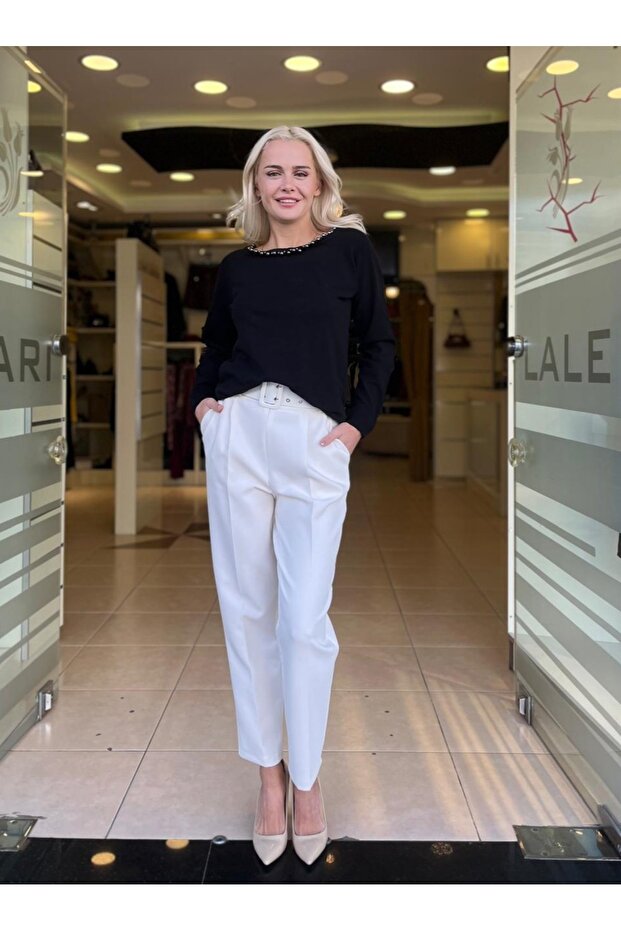 YAKA KENARI AKSESUARLI TRİKO - 3