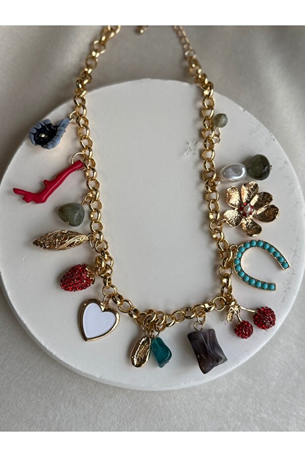 Çoklu Charm Kolye - 1