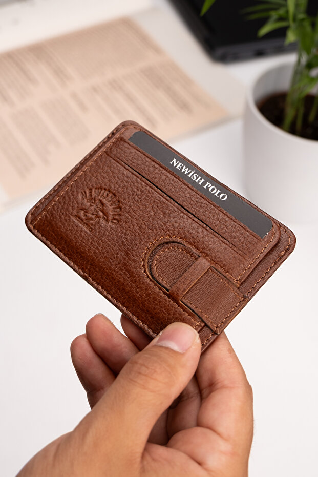 Men's Genuine Leather Card Holder and Wallet - Tan