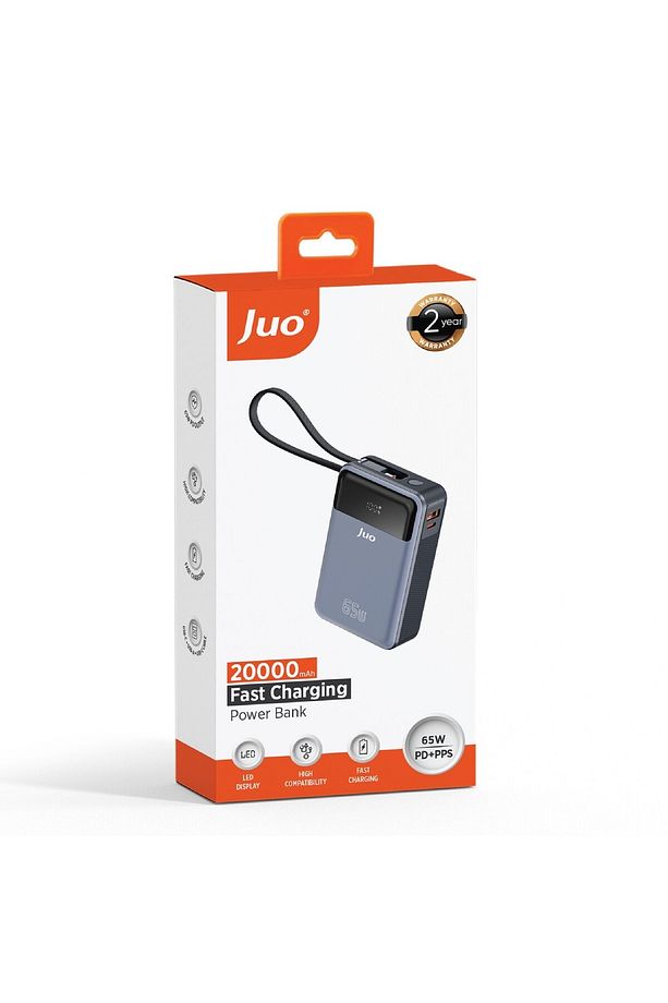 20000 Mah 65w Led Ekranlı Usb-a Type-c Kablolu Taşınabilir Hızlı Şarj Cihazı Powerbank - 8