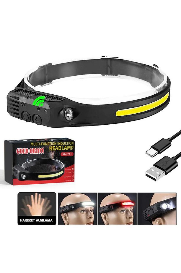 Predators Kafa Feneri Teknoloıji Sensörlü Kafa Lambası Tepe Işığı Ultra Ergonomik Profosyonel - 1