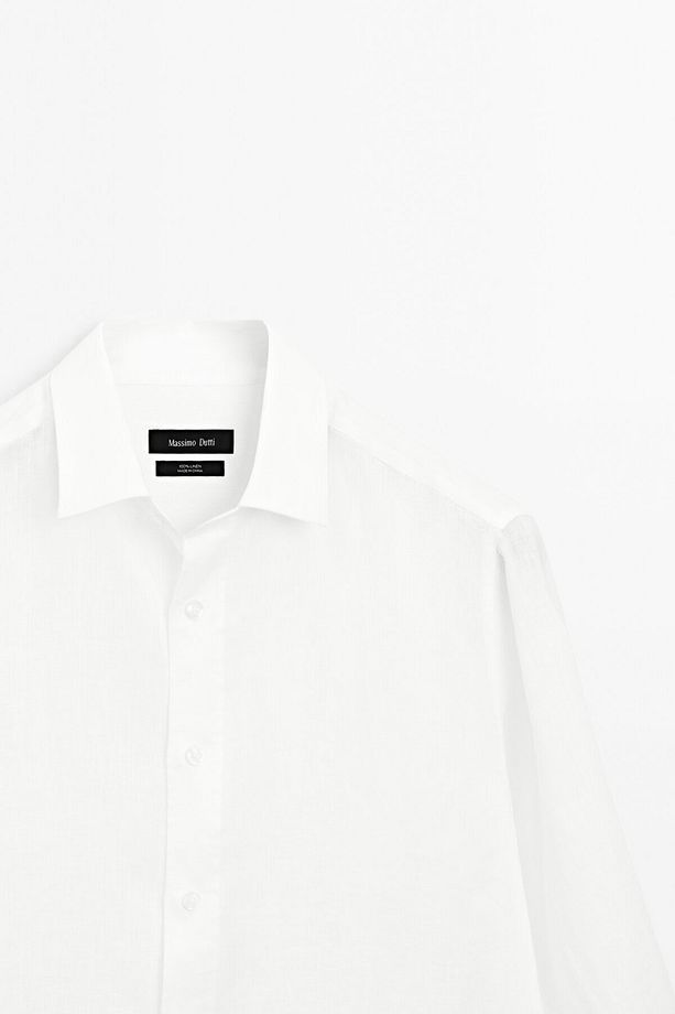 Hafif %100 keten gömlek - 6