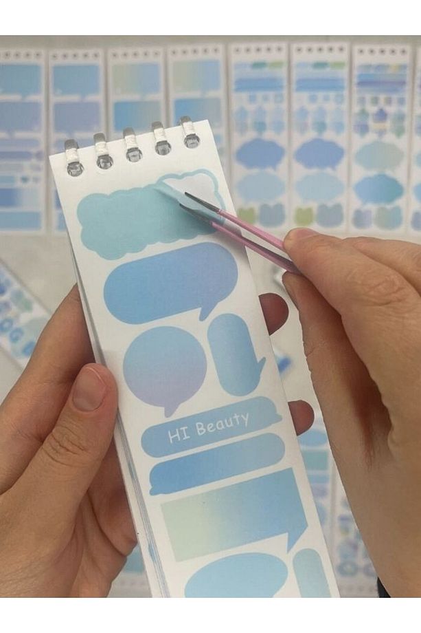 20 Yaprak Binderli Mavi Tonları Planlayıcı İndeks/İndex Sticker/Postit/Post-it - 3