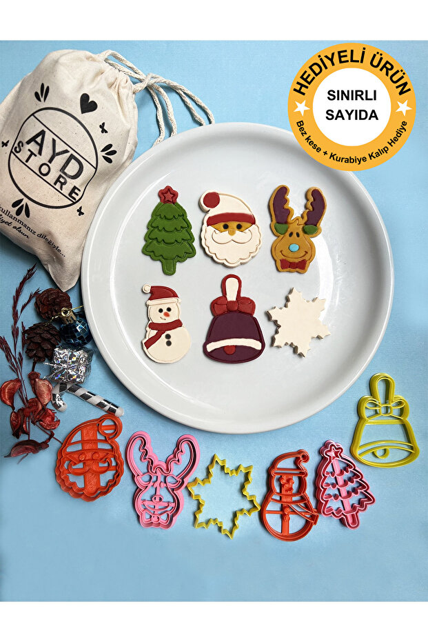 Christmas Cookie Mold Christmas Set of 6 Cookie Molds Santa Claus, Snowman, Christmas Tree