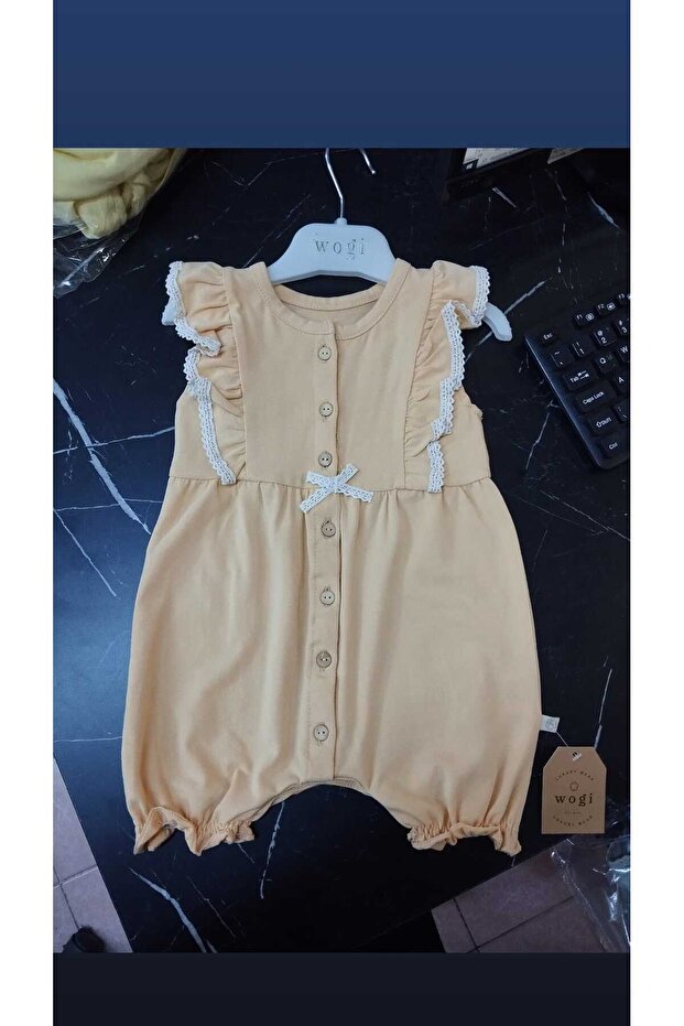 Basıc Dantelli Düğmeli Tulum - 1