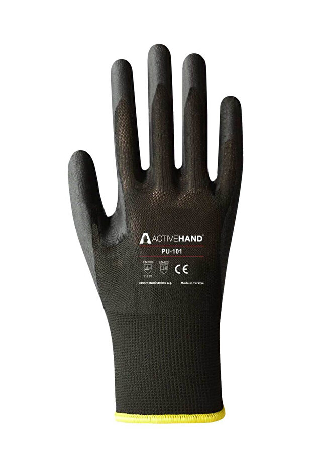 Active hand pu101 polyurethane coated precision assembly glove (l) 10 pieces