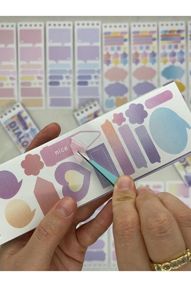 20 Yaprak 278 Adet Binderli Mor Tonları İndeks/İndex Sticker/Etiket/Çıkartma/Postit/Post-it - 3