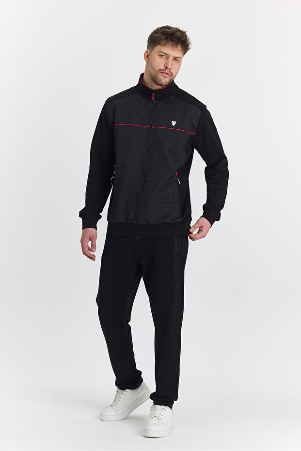 Cotton Micro Black Men's Tracksuit Set 5727-S