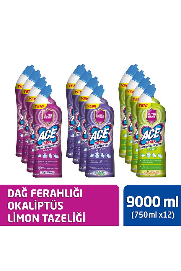 Ultra Power Jel Kıvamlı Çamaşır Suyu Limon + Dağ Tazeliği + Okaliptus 810 Gram X 12 Adet - 1