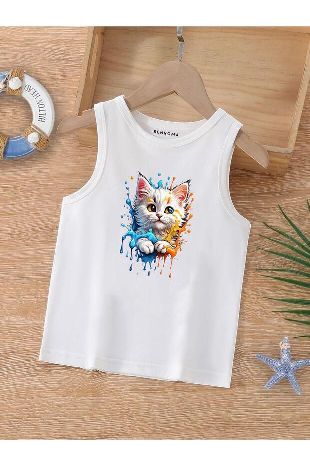 Cartoon Character Printed Sleeveless Children's T-Shirt
