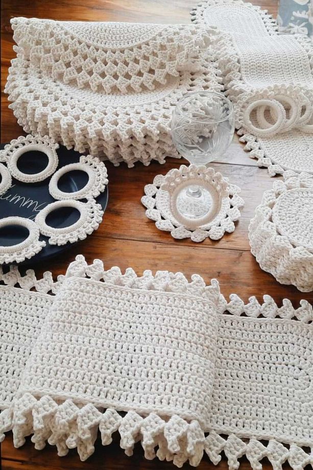Örgü Cotton Makrome 12 Kişilik Supla Takımı - 5