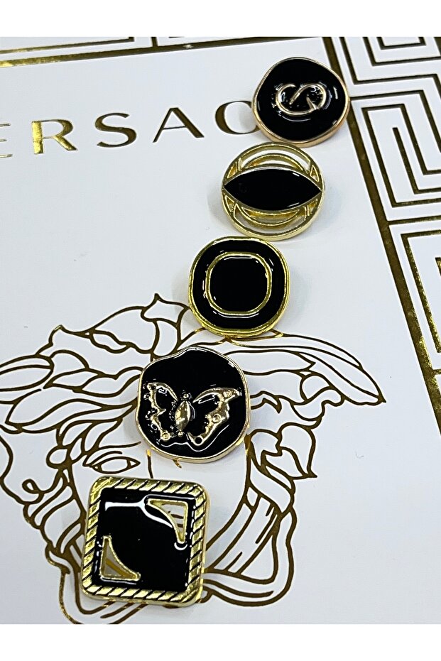 Luxury Combination Black Mined Metal Button Set