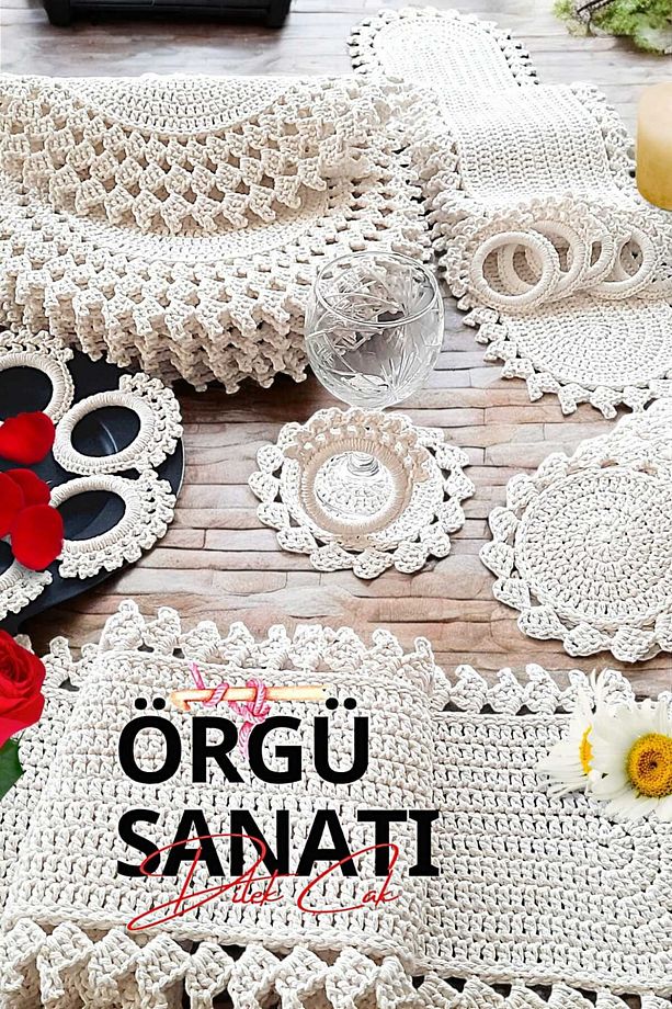 Örgü Cotton Makrome 12 Kişilik Supla Takımı - 7