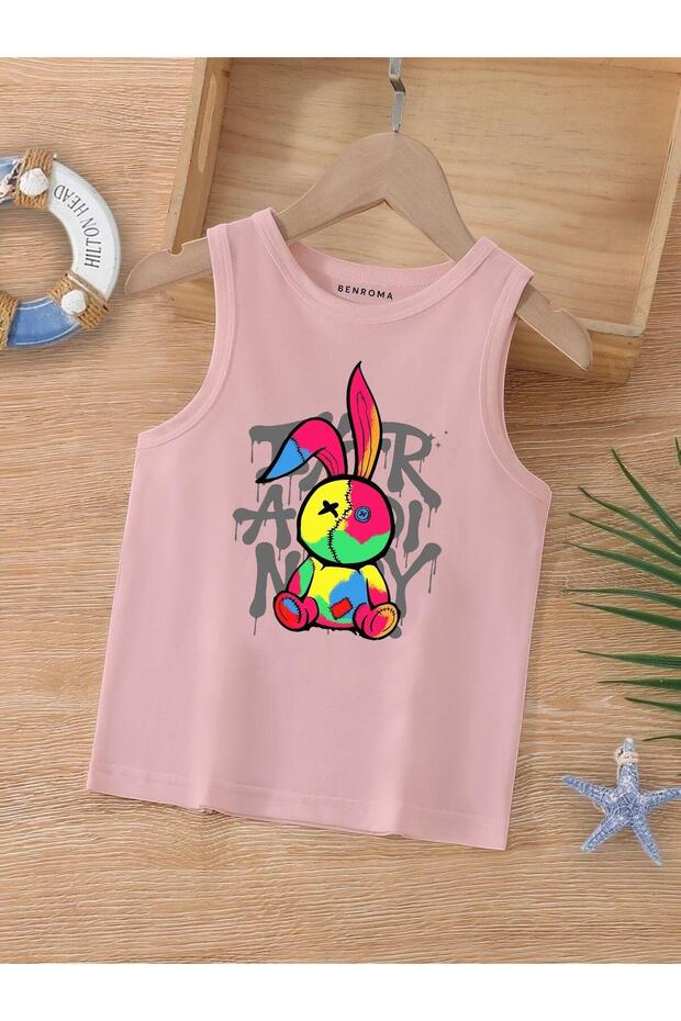 Cartoon Character Printed Sleeveless Children's T-Shirt