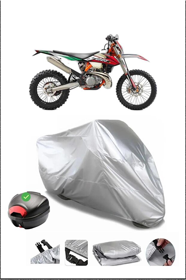 Ktm 250Excsixdays Rear Bag Compatible Gray Waterproof Canvas (Motorcycle)