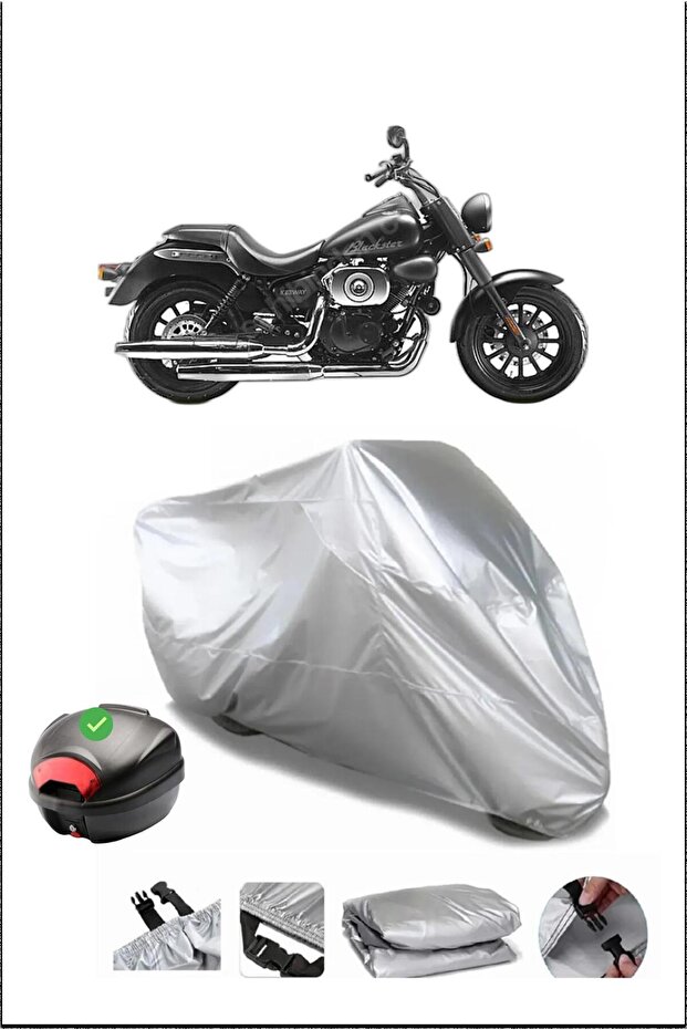 Rks Blackster250I Rear Bag Compatible Gray Waterproof Canvas (Motorcycle)