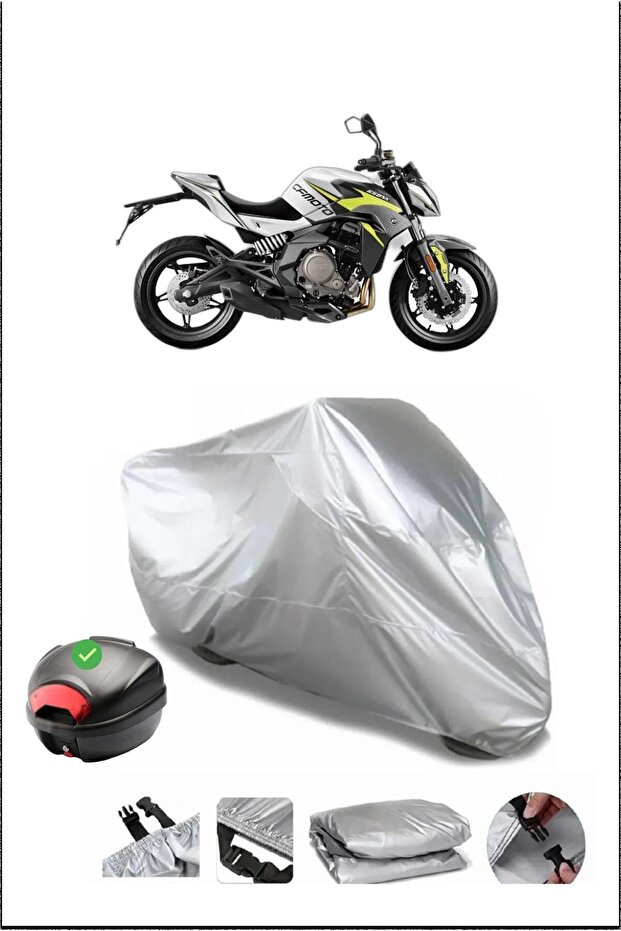 حقيبة خلفية CFMOTO 650Nk متوافقة مع القماش الرمادي المقاوم للماء (دراجة نارية)