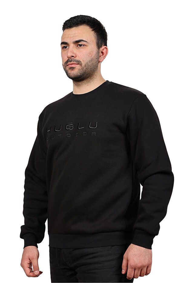 Siyah  Basic Sweatshirt - 5