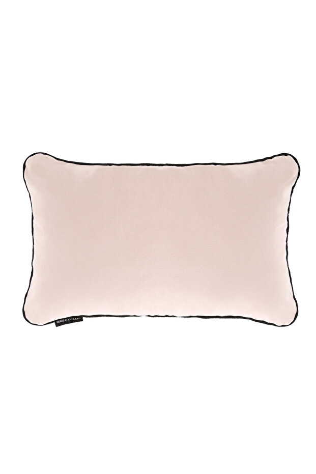 Throw Pillow Cover with Black Piping on the Edges Salmon Color 50X30