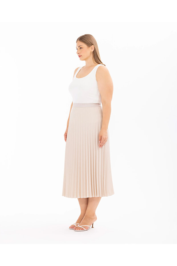 Büyük Beden Basic Pliseli Etek - 2