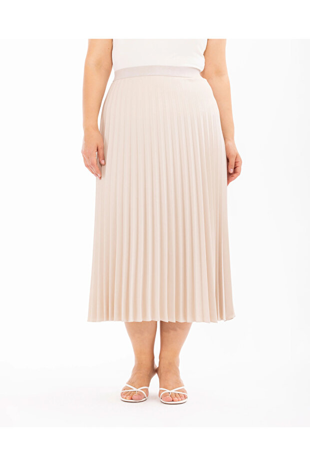 Büyük Beden Basic Pliseli Etek - 3