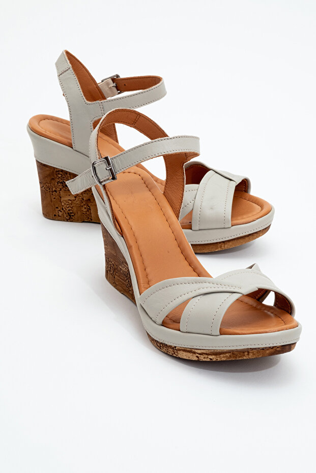 Riccarda Genuine Leather Orthopedic Sandals Gray
