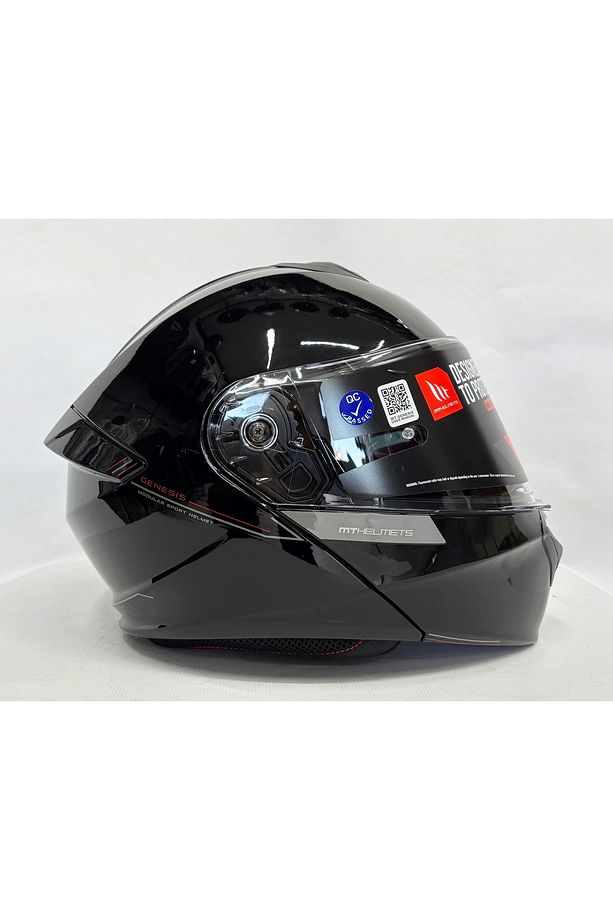 Kask Mt Genesis Sv A11 Çene Açılır Kask Parlak Siyah - 6