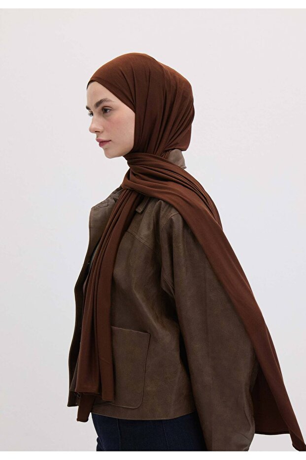 شال من الخيزران الممشط - أحمر بني - 3