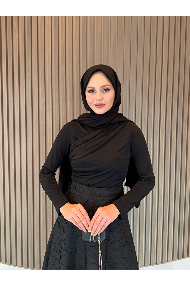 Çift drapeli bluz - 2