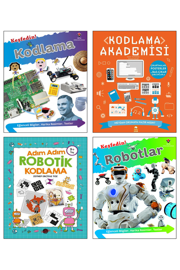 Keşfedin! Kodlama + Keşfedin! Robotlar + Kodlama Akademisi + Adım Adım Robotik Kodlama Eğitimi 4lü - 1