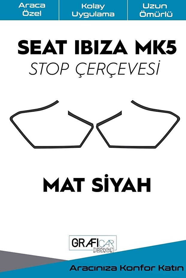 Seat Ibiza Mk5 Stop Frame Sticker Matte Black Easy Apply Long Lasting