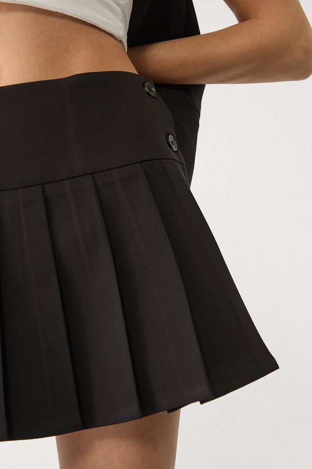 Pilili mini şort etek - 4