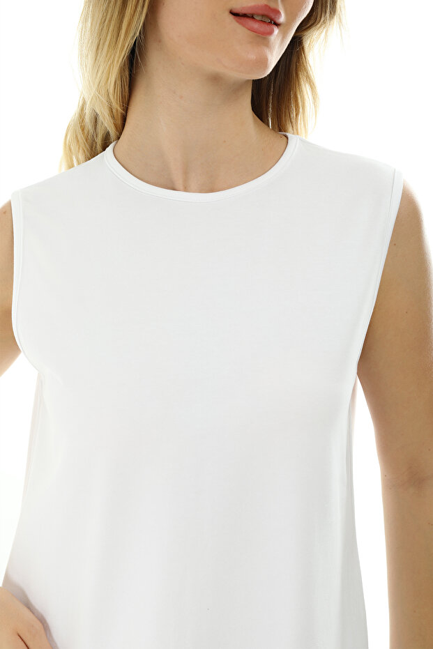 Kolsuz Basic Penye Mini Elbise 2028 - Penye Tunik - 3