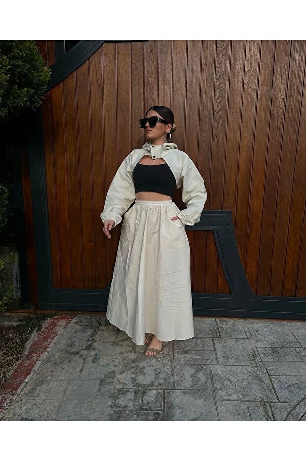 Geniş keten etek - 3