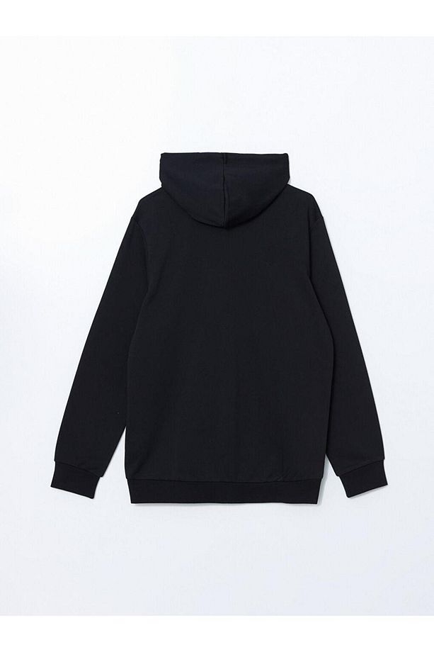 LCWAIKIKI Basic Kapüşonlu Uzun Kollu Erkek Fermuarlı Sweatshirt - 3