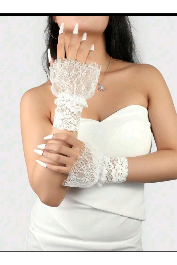 Eleva Dantel detaylı eldiven - 3