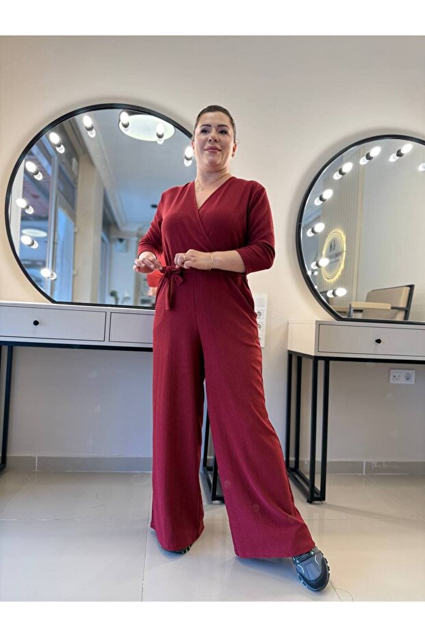 Black Double Breasted Collar Jumpsuit Plus Size