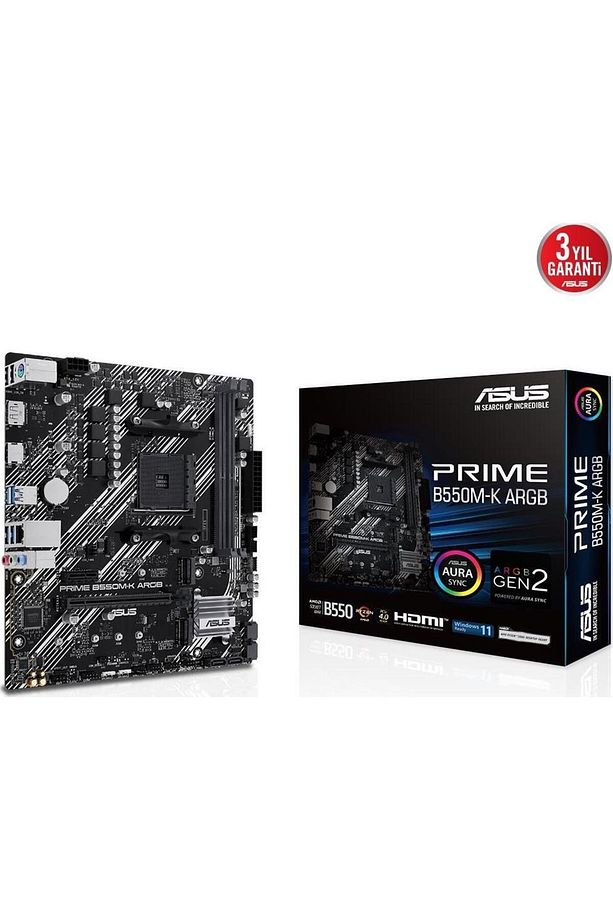 Prıme B550m-k Argb Am4 Ddr4 Ses Glan Dp/hdmı Sata3 Usb3.2 Matx - 2