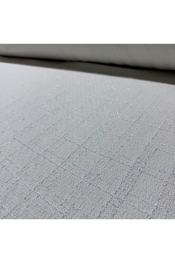 Tüvit Desenli Şanel Kumaş Kareli %100 Pamuk Dokuma Ekru Renk & Simli En 150 cm - 4
