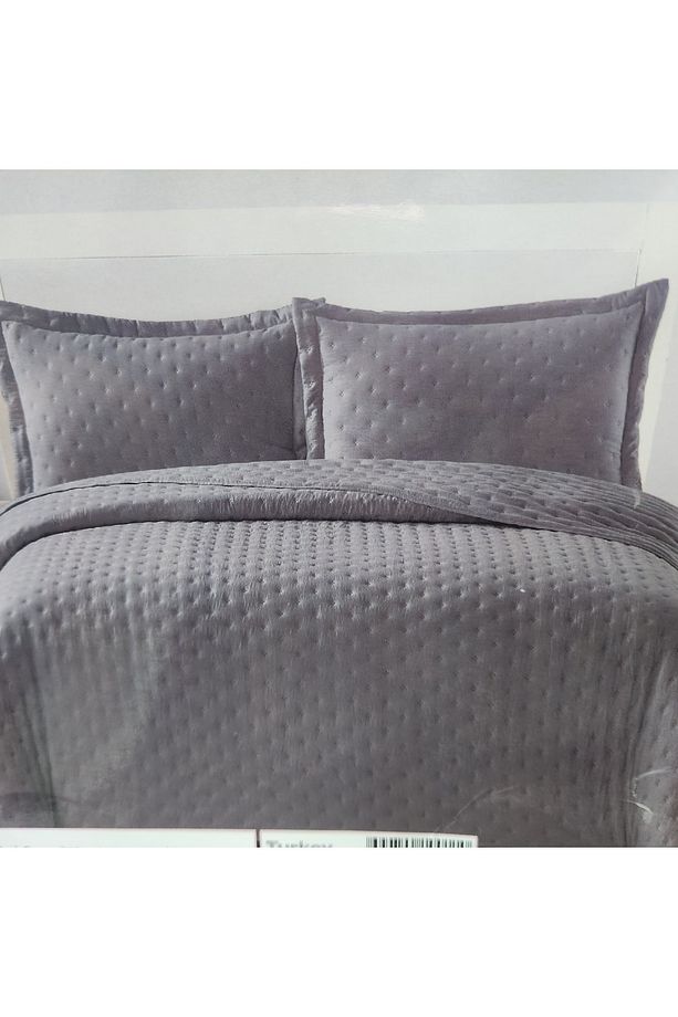 Washed Çift Kişilik Yatak Örtüsü Pati Antrasit - 1