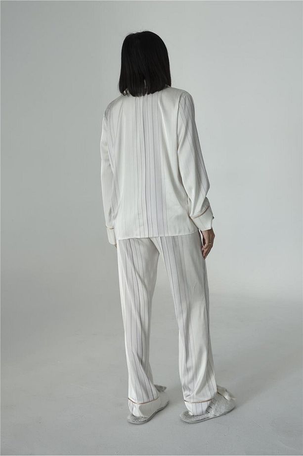 Sogni Lineari Saten Uzun Pijama Takımı LDK06 - 2
