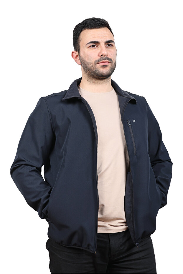 Lacivert Softshell Dikyaka Mont - 4