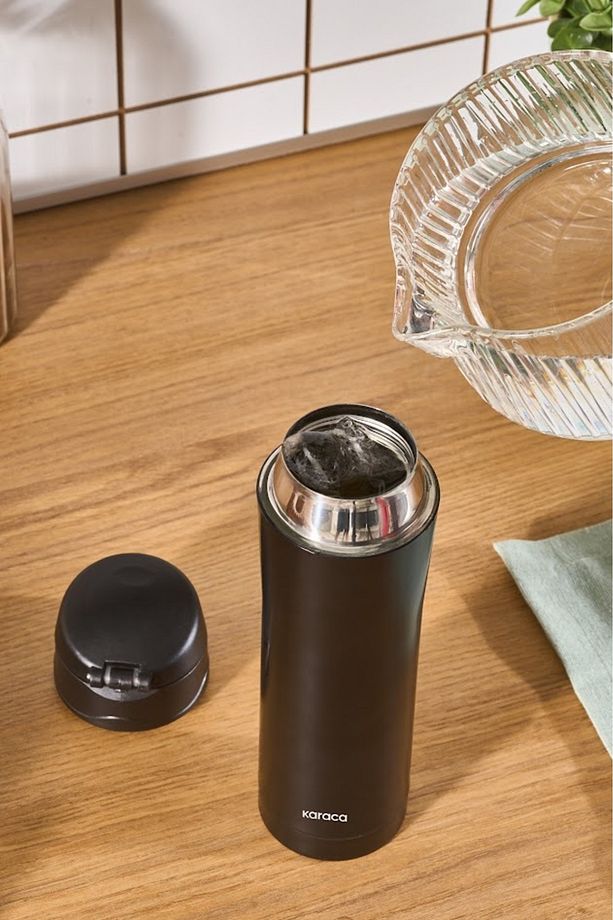 Pluton Çelik Sızdırmaz Termos 450 Ml Siyah - 4