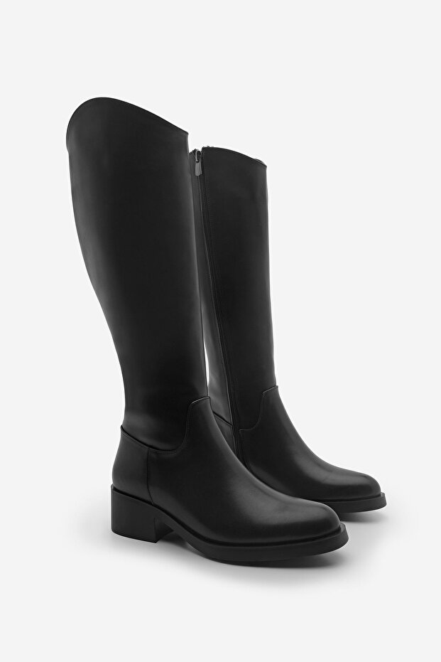Női térdig magas cipzáras napi csizma Maypos fekete - 5